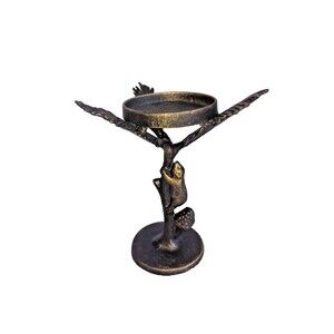 Bronze Squirrel Candle Holder Figurine Single Candle Holder Sculpture Art